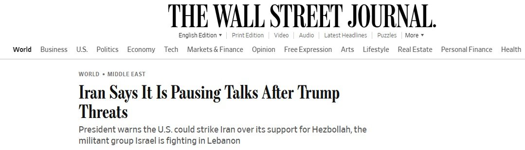Iran đình chỉ đàm phán với Mỹ